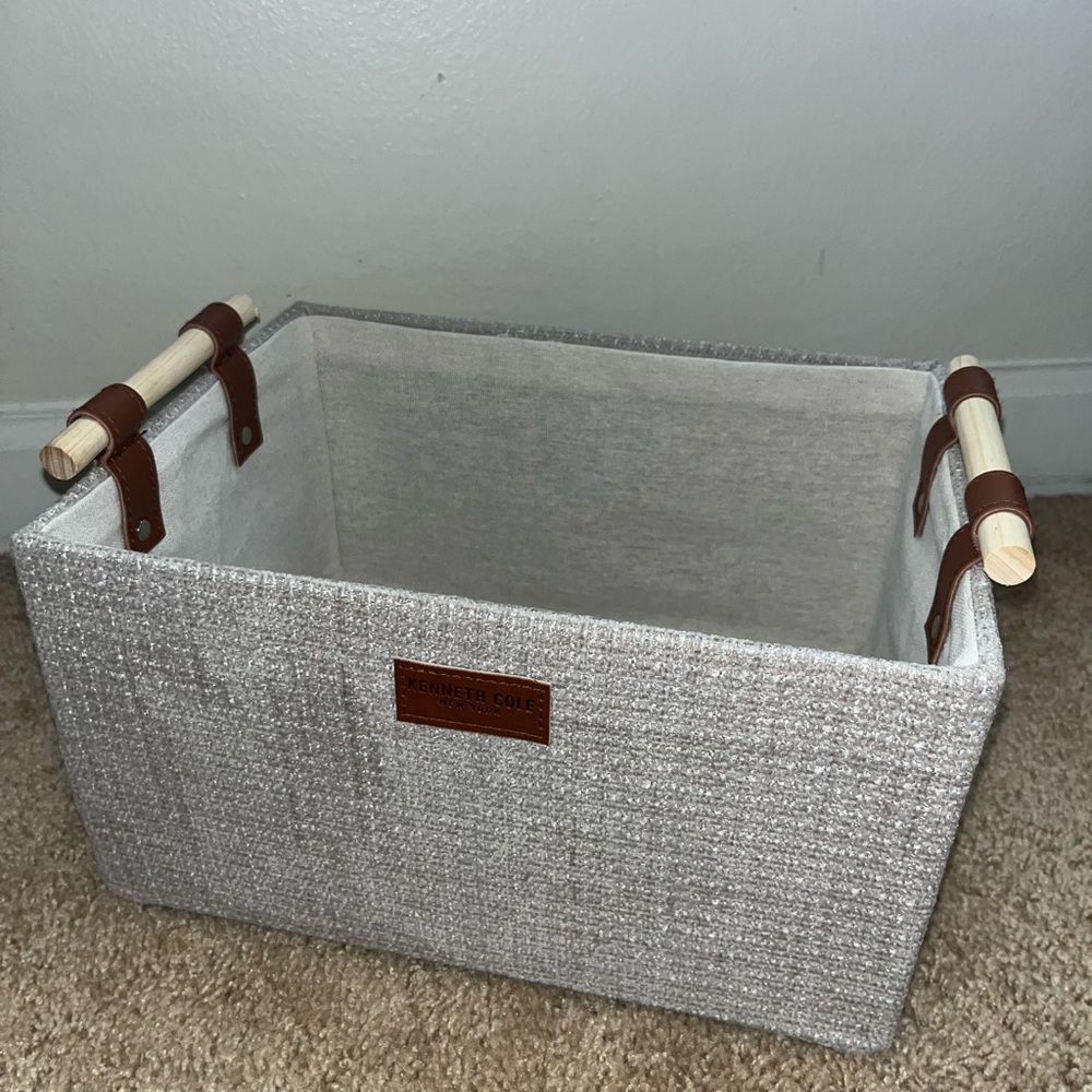 Kenneth Cole New York Gray and Brown Accent Basket